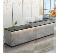 Front Desk Reception Counter Retail Counter Checkout Cashier Office Locker Table with Drawers，L Shaped Reception Desk, Front Counter Desk with Lockable Drawer, Retail Counter Checkout, Compu