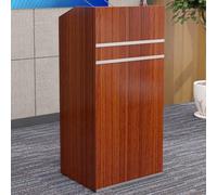 Front Desk Reception Counter Retail Counter Checkout Cashier Office Locker Table with Drawers，Modern Brown Reception Desk with Lockable Drawers for Small Bar,Beauty Salon,and Clothing Store,