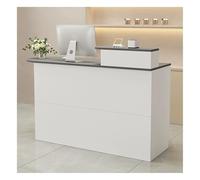 Front Desk Reception Counter Retail Counter Checkout Cashier Office Locker Table with Drawers，Modern Grey Beauty Salon Reception Desk with Drawer Storage,Pre-wired Cashier Retail Counter,Thi