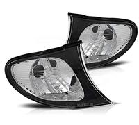 Front Direction compatible with Bmw 3 Series E46 2001 2002 2003 2004 2005 Rand GV-462 Turn Signal Light Lens 1 Pair Front Bumper Turn Signal Light Black Rand