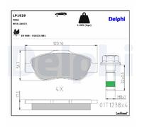 Front Disc Brake Brake Pad Set Delphi LP1929 Fits Fiat Panda Braking System