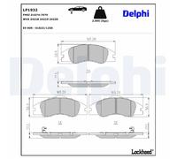 Front Disc Brake Brake Pad Set Delphi LP1932 Fits Kia Cerato Braking System