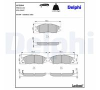 Brake pads Low-Metallic LP2184 DELPHI for NISSAN ALMERA Mk II