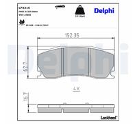 Front Disc Brake Brake Pad Set Delphi LP2216 Fits Jaguar XK Braking System