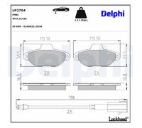 Front Disc Brake Brake Pad Set Delphi LP2704 Fits Ford Ka Braking System