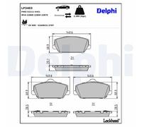 Front Disc Brake Brake Pad Set Delphi LP3403 Fits Hyundai i30 Kona