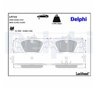 Fits DELPHI LP710 Brake Pad Set, Disc Brake