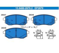 ATE 13.0480-2670.2 Brake pad set