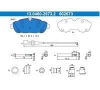 Brake Pad Set, disc brake ATE 13.0460-2673.2 for TRANSIT Bus 2.2 2011-2014