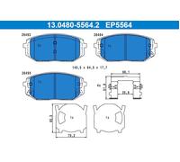 ATE 13.0480-5564.2 Brake pad set