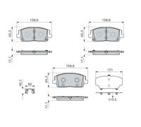 Front Disc Brake Pad Set BOSCH Fits HYUNDAI Santa F III KIA 15-20 0986460276