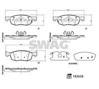 Front Disc Brake Pad Set SWAG Fits MAZDA 2 Hatchback TOYOTA 20- 1M03-33-23Z