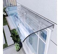 Front Door Canopy Clear Porch SunShade Awning Rain Shelter 40 50 60 70 80 90 100 120CM Window Garden Shelter Porch Awning Shelter Patio Roofing Sun Rain Protection with Bracket