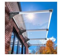 Front Door Canopy Rain Snow Sunlight & UV Protection, PC Panel Rain Shelter, Outdoor Awning For Door Entrance Outdoor Patio Overhang Awning(Clear,40x210cm/16"x83")