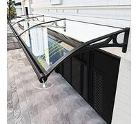Front Door Canopy Window Awning with Aluminum Alloy Large SinkRoofing Rain Snow CoverSun Shetter Entry AwningPolycarbonate CoverDrain on Both Sidesfor Balcony Eaves Garden (24"x130")
