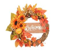 Front Door Decoration, Reusable Design, 40cm, Autumn Sunflower Wreath, Artificial Fall Wreath, Versatile Dec-Or, Suitable For Front Doors And Porches