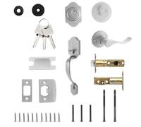Front Door Handle and Lock Set - Door Lock Set | Deadbolt | Single-Bolt Split Bedroom Handle Latch | Silent Anti-Theft Hardware for Entrance Entryway Balcony Bathroom Patio Courtyard Outside Yard