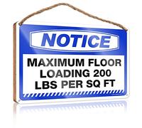 Front Door Hanging Decor Notice Maximum Floor Loading 200 Lbs Per Sq Ft Wooden Sign Wooden Hanging Wall Sign Funny Desk Live Signs(20X30CM)