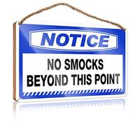 Front Door Hanging Decor Notice No Smocks Beyond This Point Wooden Sign Coffee Bar Decor Porch Signs And Decor Outdoor(15X28CM)