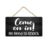Front Door Home Signs - Come On In No Need To Knock - Rustic Wooden Hanging Sign Farmhouse Door Decor For Home Porch Decor Entryway 5x10Inches