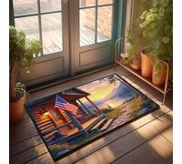 Front Door Inside Mat Log Cabin By The Lake At Sunset Doormat Bath Mats For Bathroom Non Slip Door Mat Rug(65X90CM)