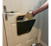 Front Door Letter Catcher No Drill Mail Holder Bamboo Frame Fabric Pocket Letterbox Organizer Decorative Post Cage Draft Stopper Pet Safe Kids Safe Dog Proof Mail Storage for Home Office KHAKI (BEIGE)