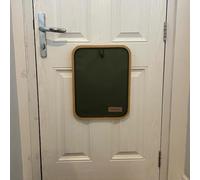 Front Door Letter Catcher No Drill Mail Holder Bamboo Frame Fabric Pocket Letterbox Organizer Decorative Post Cage Draft Stopper Pet Safe Kids Safe Dog Proof Mail Storage for Home Office (KHAKI)