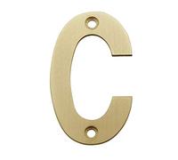 Front Door Letters 3 Inch Satin Brass Letters A-D (C)