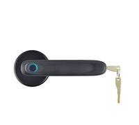 Front Door Lock 1Pcs Tuya APP Smart Fingerprint Door Lock Biometric Keyless Entry Handle with 2 Mechanical Keys Without Password Black(Black with Tuya)