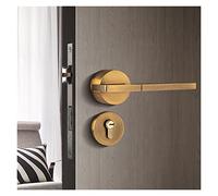 Front Door Lock Smart Door Handle Interior Exterior Knob Lever with Lock and Key Bedroom Bathroom Black for Home Magnet Aluminium Alloy Room(Bronze)