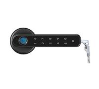 Front Door Lock Smart Door Lock Fingerprint Bluetooth-Compatible Keyless Entry Electronic Knobs Security(Black with Tuya)