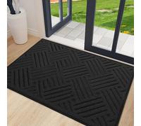 Front Door Mat 60x90cm, Absorbent Non-Slip Doormat for Entrance, Dog Door Mat, Machine Washable Soft Inside Floor Mat for Front Back Door, Muddy Shoes & Paws (Black 4)