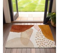 Front Door Mat,Abstract Boho Indoor Outdoor Entrance,Mid-Century Geometric Welcome Mats,Non-Slip Door Mats,Low Profile Front Door Mat,Entryway Mat for Porch Patio 17''x30''