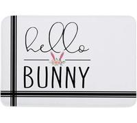 Front Door Mat Easter Hello Bunny Black Stripes Entrance Doormat Non Slip Door Rug Washable Indoor Floor Mat for Entry Kitchen Bathroom Patio_18 x 30 Inches