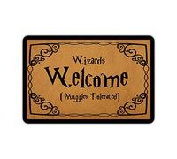 Front Door Mat Entrance Floor Mat Wizards Welcome Muggles Tolerated Funny Doormat Decorative Indoor Outdoor Doormat, 23.6" x 15.7"