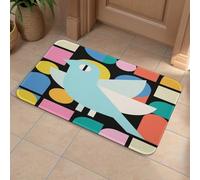 Front Door Mat Heavy Duty Bathroom Rugs Welcome Mat for Outdoor Indoor Abstract Bird Design Super Absorbent Bath Rugs for Entryway Outside Patio Porch, 50x80cm