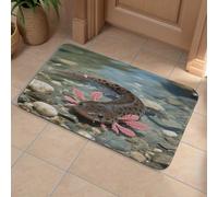 Front Door Mat Heavy Duty Bathroom Rugs Welcome Mat for Outdoor Indoor Axolotl Super Absorbent Bath Rugs for Entryway Outside Patio Porch, 50x80cm