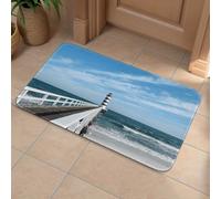 Front Door Mat Heavy Duty Bathroom Rugs Welcome Mat for Outdoor Indoor Beach Pier Lighthouse Super Absorbent Bath Rugs for Entryway Outside Patio Porch, 60x90cm