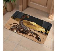 Front Door Mat Heavy Duty Bathroom Rugs Welcome Mat for Outdoor Indoor Desert Scorpion Eclipse Super Absorbent Bath Rugs for Entryway Outside Patio Porch, 60x90cm