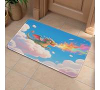 Front Door Mat Heavy Duty Bathroom Rugs Welcome Mat for Outdoor Indoor Fantasy Dragon Super Absorbent Bath Rugs for Entryway Outside Patio Porch, 60x90cm