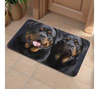 Front Door Mat Heavy Duty Bathroom Rugs Welcome Mat for Outdoor Indoor Rottweiler Wallpaper Super Absorbent Bath Rugs for Entryway Outside Patio Porch, 60x90cm