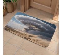 Front Door Mat Heavy Duty Bathroom Rugs Welcome Mat for Outdoor Indoor Thunderstorm Clouds Super Absorbent Bath Rugs for Entryway Outside Patio Porch, 60x90cm