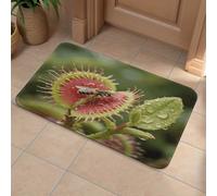 Front Door Mat Heavy Duty Bathroom Rugs Welcome Mat for Outdoor Indoor Venus Flytrap Catching Super Absorbent Bath Rugs for Entryway Outside Patio Porch, 60x90cm