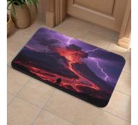 Front Door Mat Heavy Duty Bathroom Rugs Welcome Mat for Outdoor Indoor Volcano Eruption Night Super Absorbent Bath Rugs for Entryway Outside Patio Porch, 50x80cm