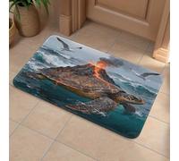 Front Door Mat Heavy Duty Bathroom Rugs Welcome Mat for Outdoor Indoor Volcano Turtle Shell Super Absorbent Bath Rugs for Entryway Outside Patio Porch, 40x60cm