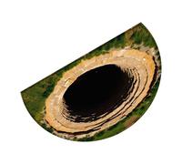 Front Door Mat,Home Decor Semi-Circular Rug - 3D Non-Slip Rugs With Optical Trap For Outdoor | for Game Room Bedroom Living Room Apartment Kitchen