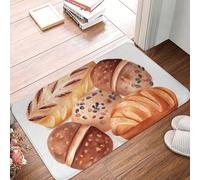 Front Door Mat Indoor Outdoor Entrance Mat 16"x24" Non Slip Welcome Door Mats Washable Floor Mat Painted Bread Door Rugs for Entryway Super Absorbent Area Rug