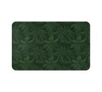 Front Door Mat Indoor Outdoor Welcome Mat, Hunter Green Floral Petals Pattern Doormat Easy Clean Entryway Mats Stain and Fade Resistant Entry Rug Absorbent Flannel Bath Mats 19.5 x 31.5 Inch