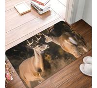 Front Door Mat Outdoor Indoor Welcome Mats 24" x 16" Non Slip Floor Mat Two Deers Doormat for Entryway Rug Front Porch Laundry Bathroom Bedroom Rug Entryway Carpet