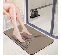Front Door Mat Outside 20x32 Absorbent Entrance Diatomaceous Earth Bath Mat Non-Slip Rubber Entry an Angry Rabbit Doormat Quick-Dry Welcome Mats 0.15" Slim Area Rug for Bathroom Entryway